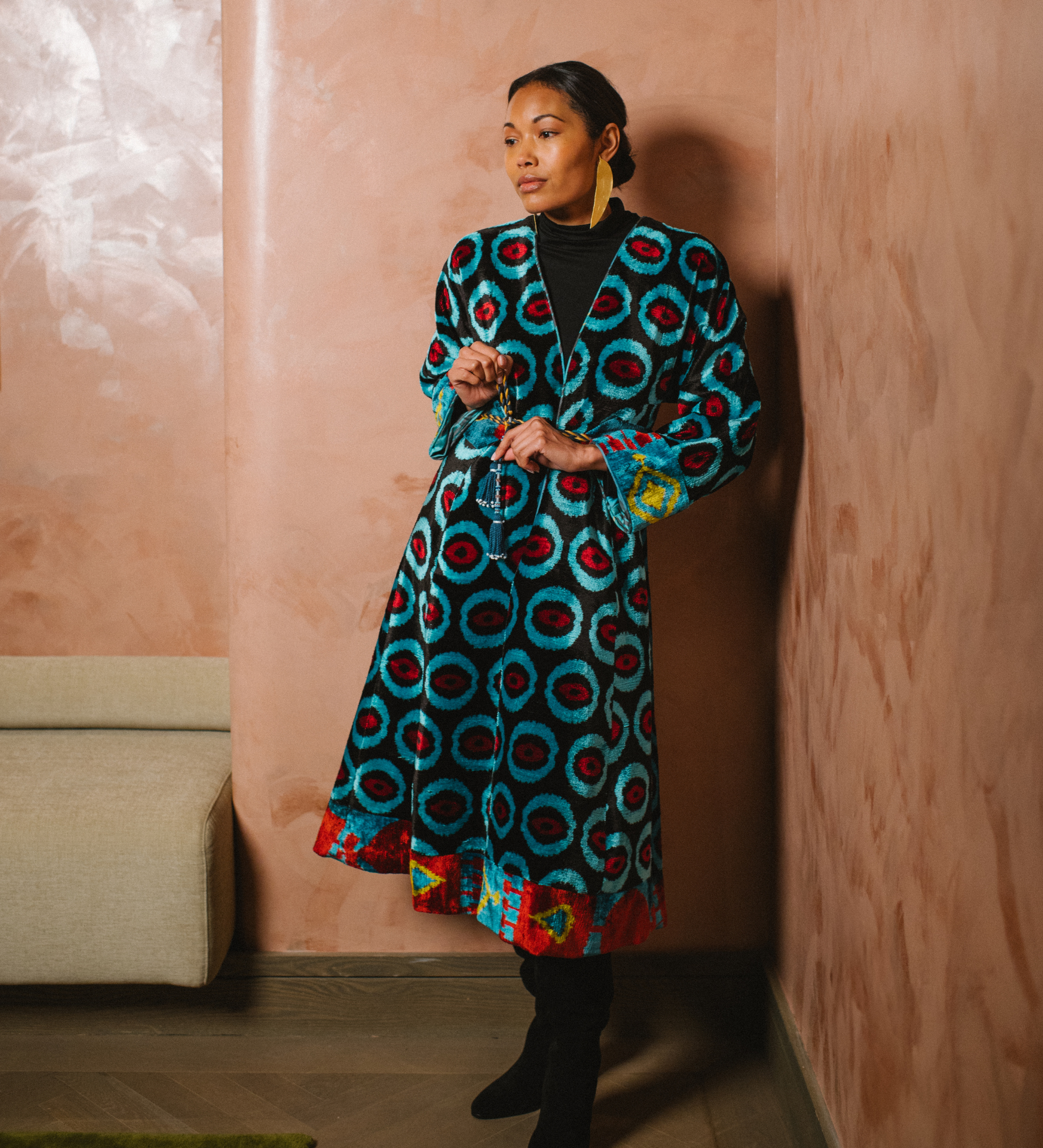 Ikat Velvet Swing Coat – Ibu Movement