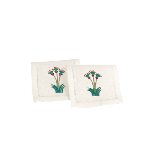Nile Lotus Cocktail Napkins- Set of Six
