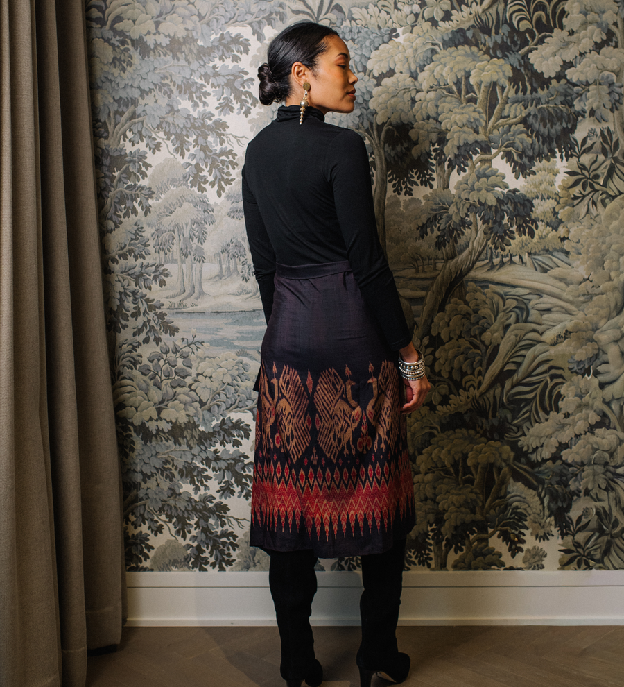 One-of-a-Kind Black Silk Skirt