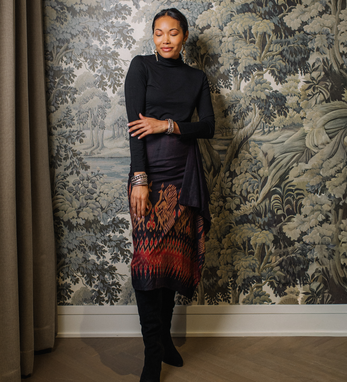 One-of-a-Kind Black Silk Skirt