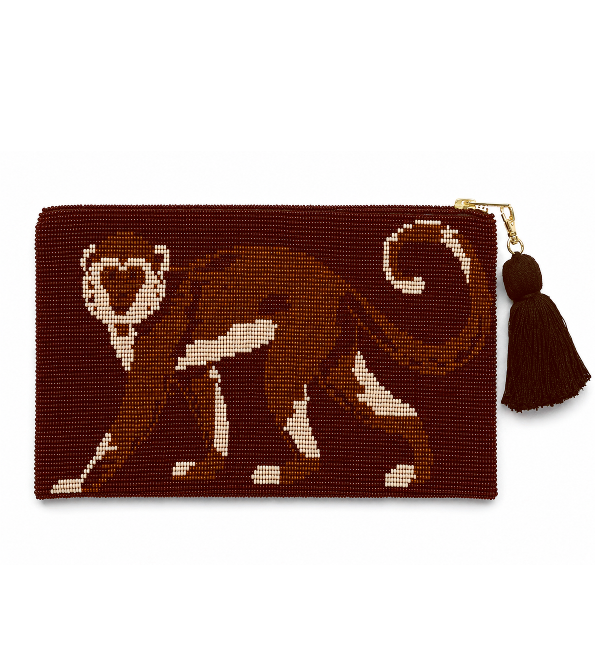 Monkey Glass Beaded Clutch