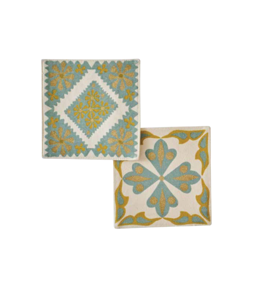 Golden Petals Coaster - Set of Six