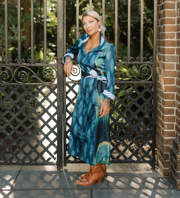 Silk Ikat Sofia Dress