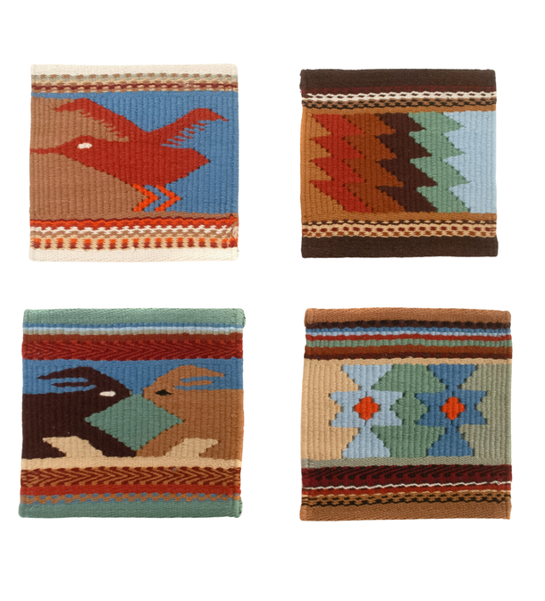 Handwoven Tapestry Coasters - Set of 4