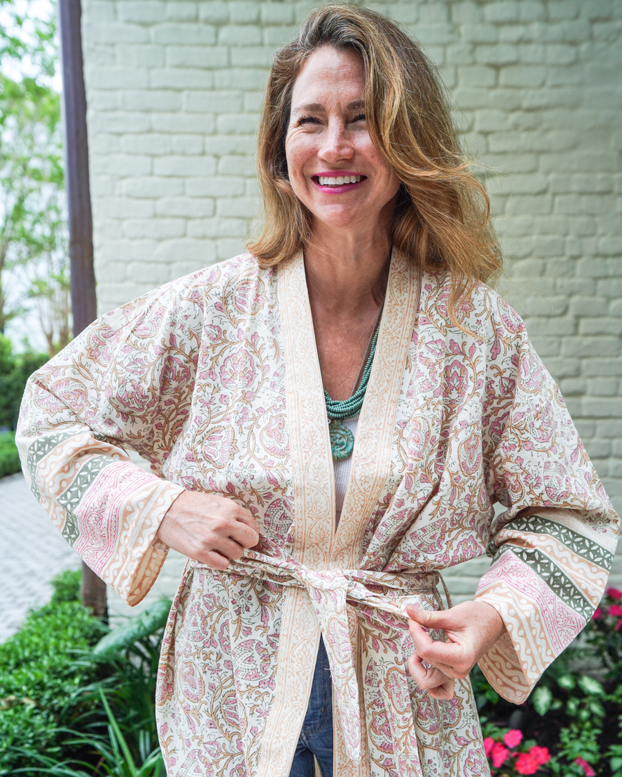 Anika Hand Block Printed Kimono