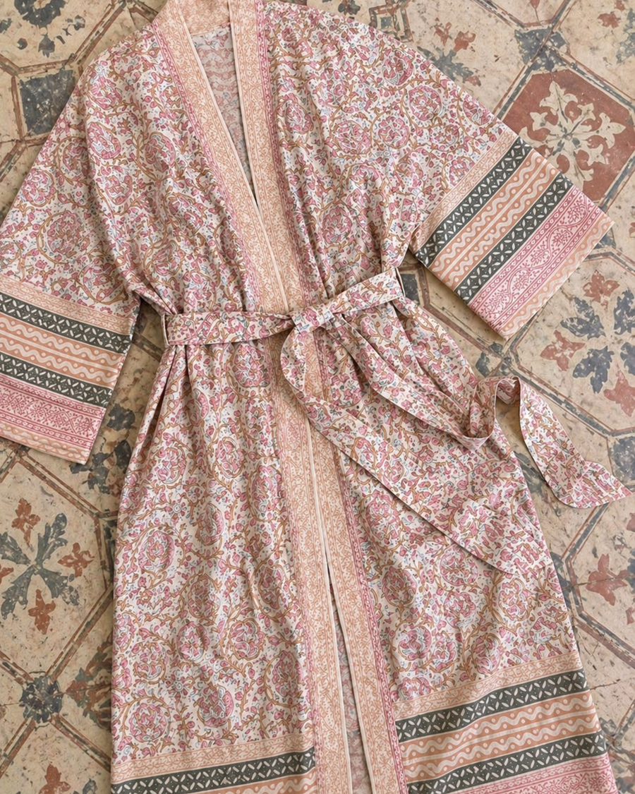Anika Hand Block Printed Kimono