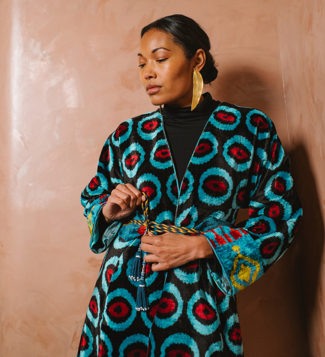 Ikat Velvet Swing Coat – Ibu Movement