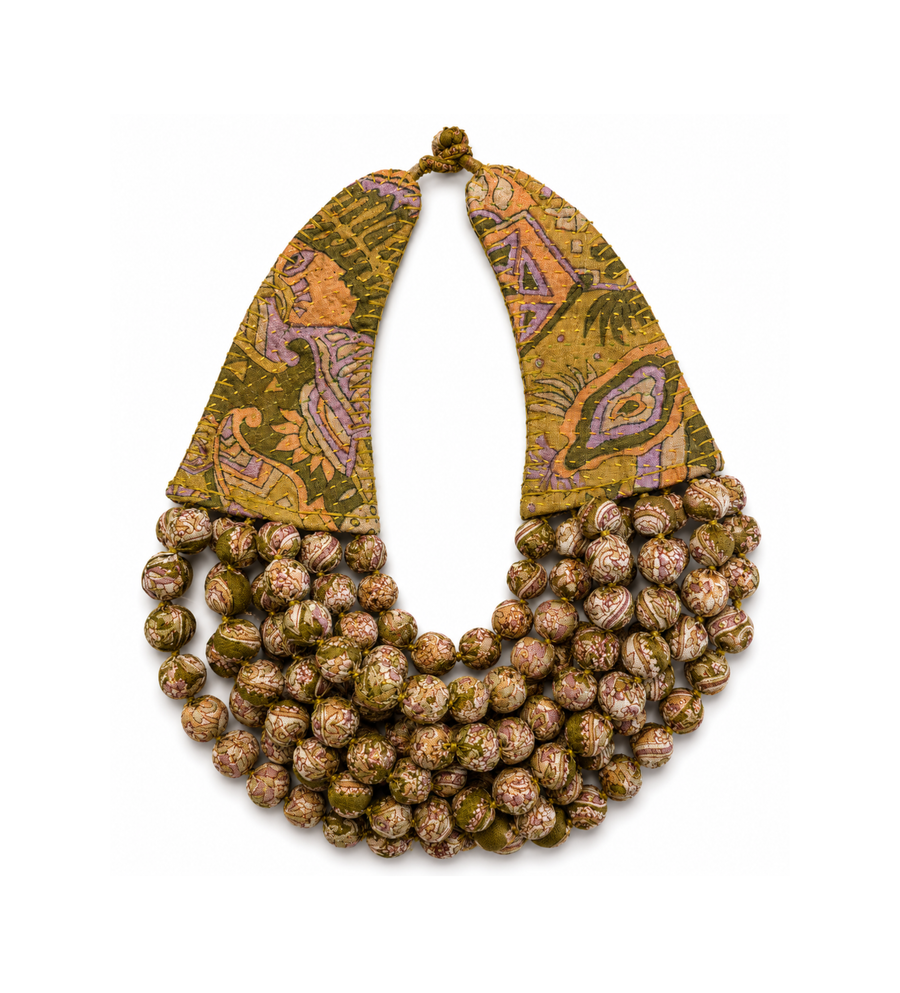 Kantha Sari Necklace