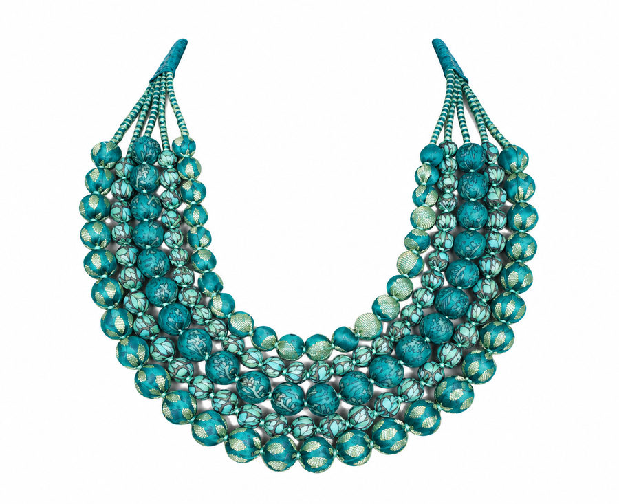 Sari Beaded Necklace: Six Strand
