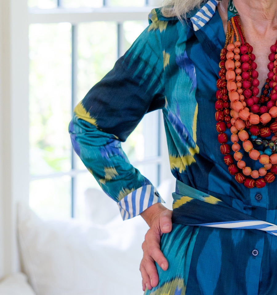 Silk Ikat Sofia Dress