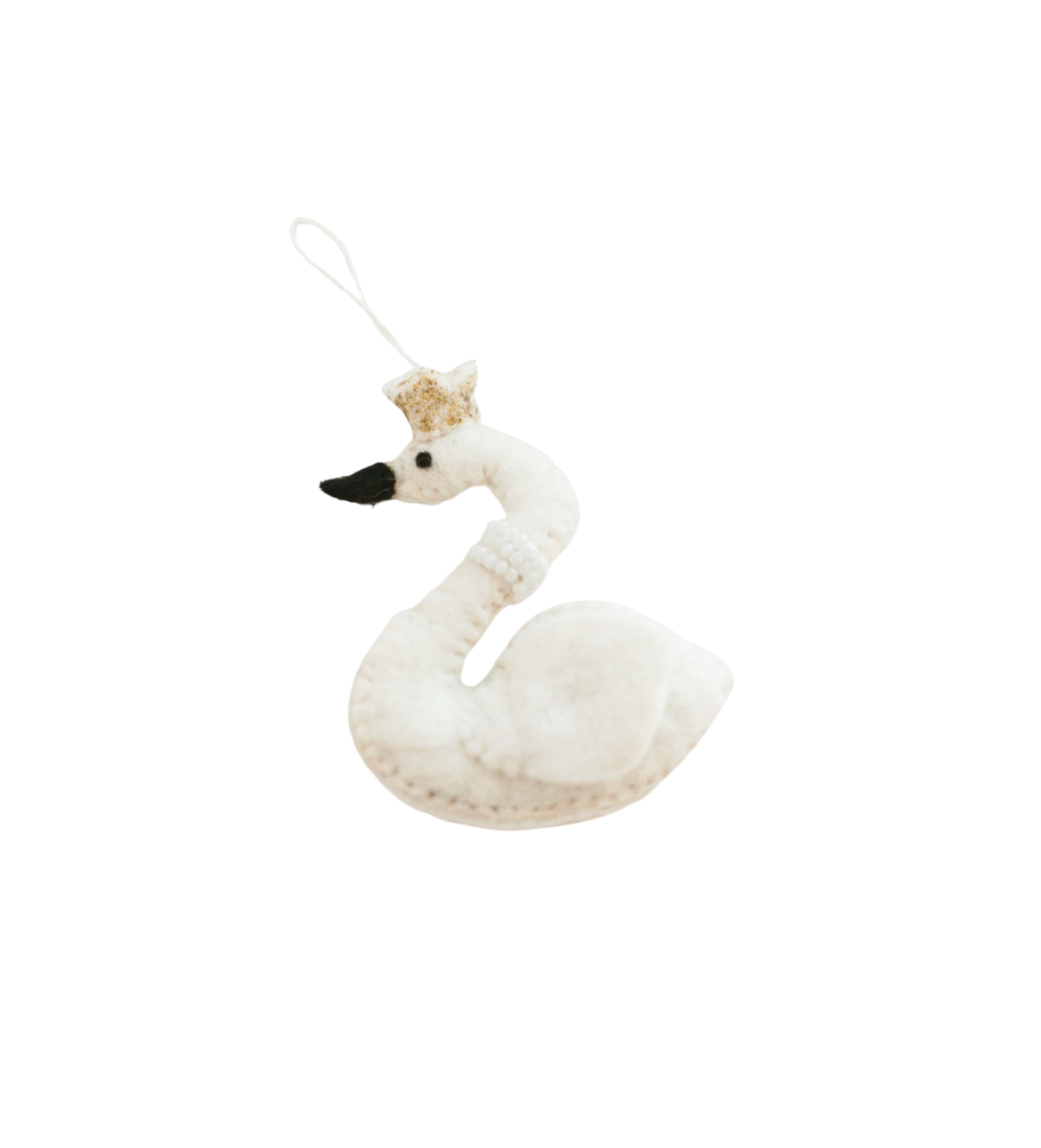Felted Swan Ornament