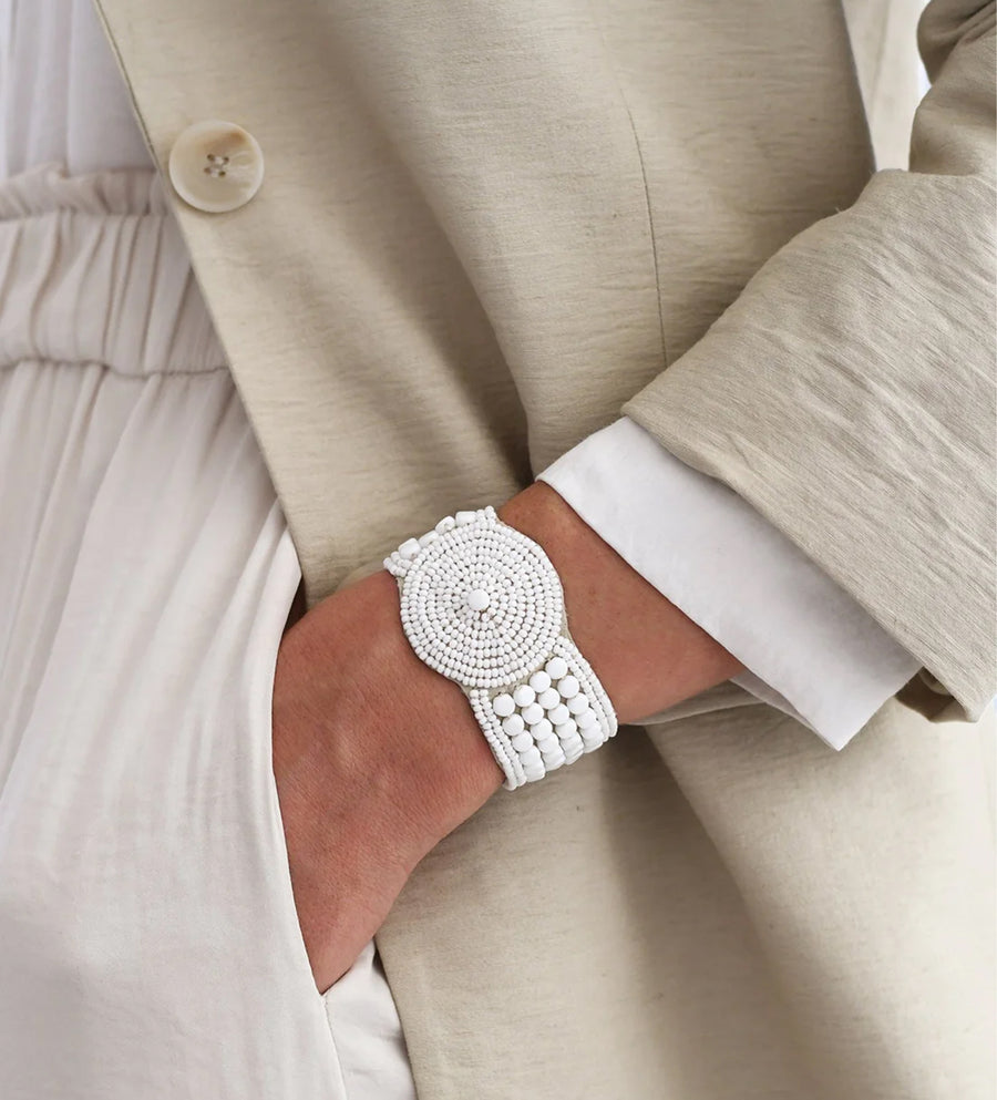 Leather Disc Bracelet