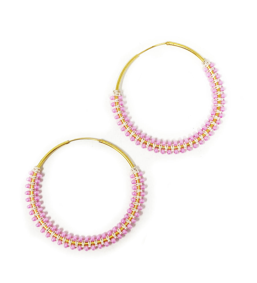 Beaded Hoop Earring
