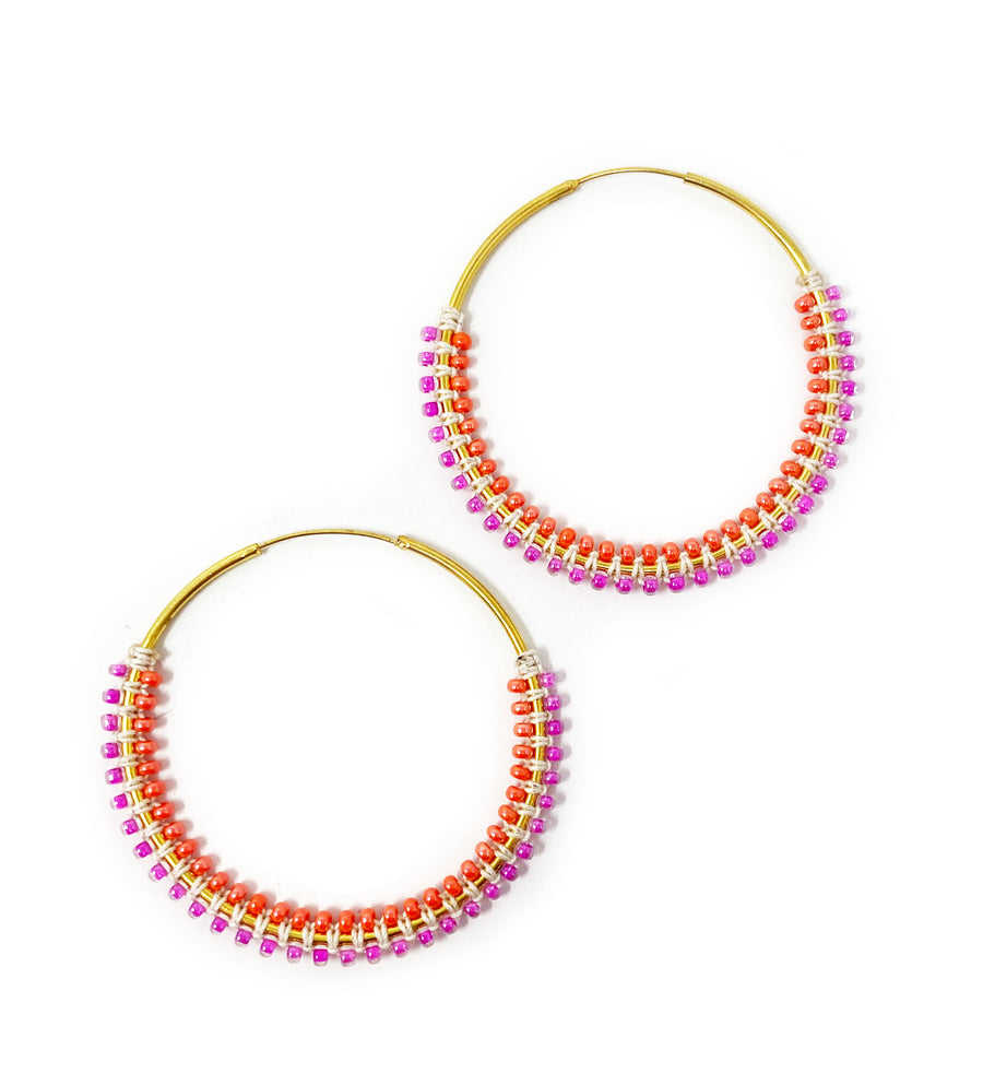 Beaded Hoop Earring
