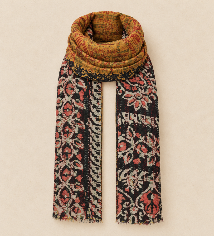 Silk Kantha Scarf