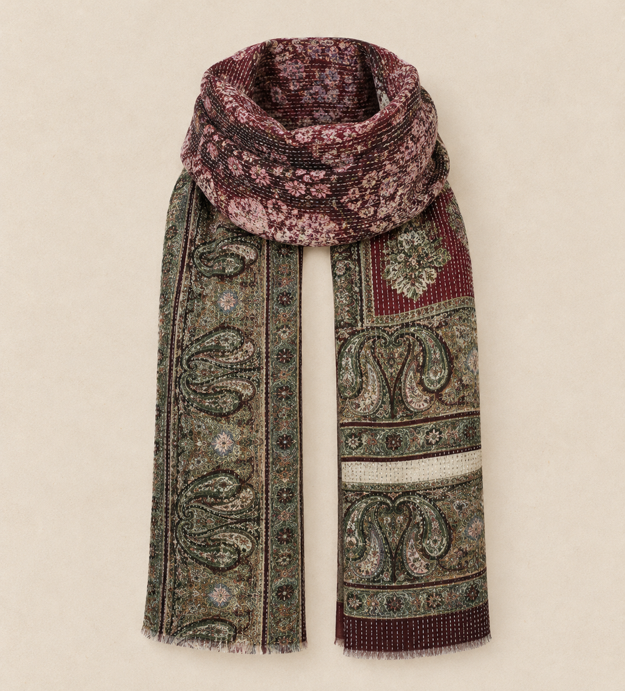 Silk Kantha Scarf