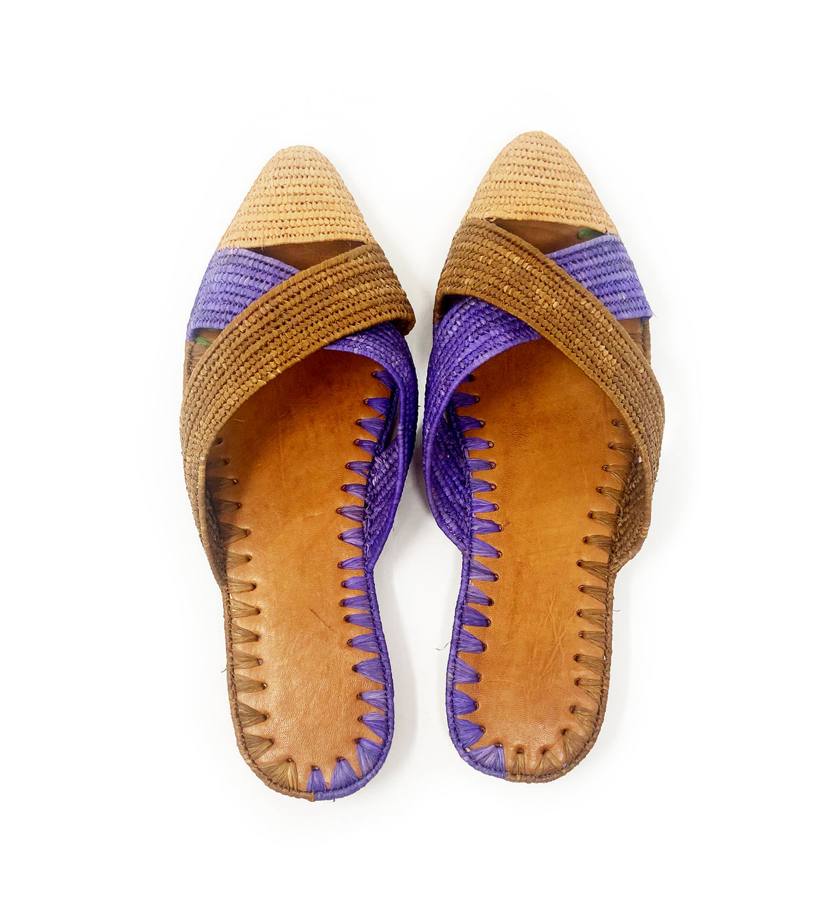 Moroccan Color Block Woven Slides