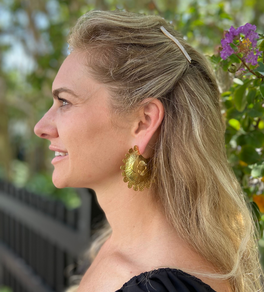 Coral Zoanthid Earring Large