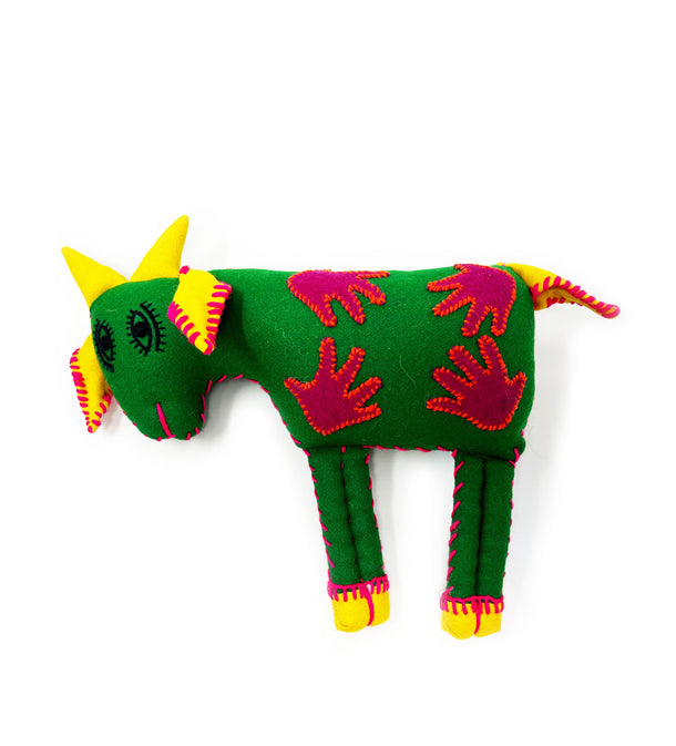 Green Felt Goat: Medium