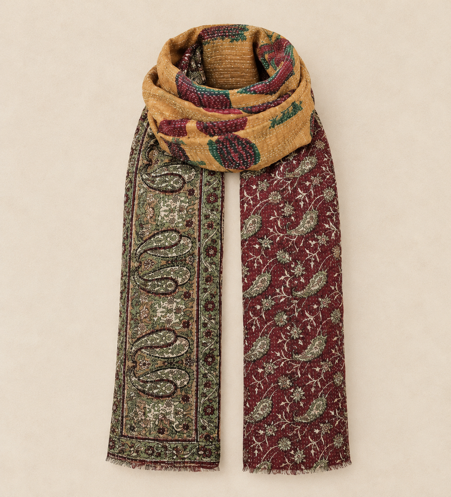 Silk Kantha Scarf