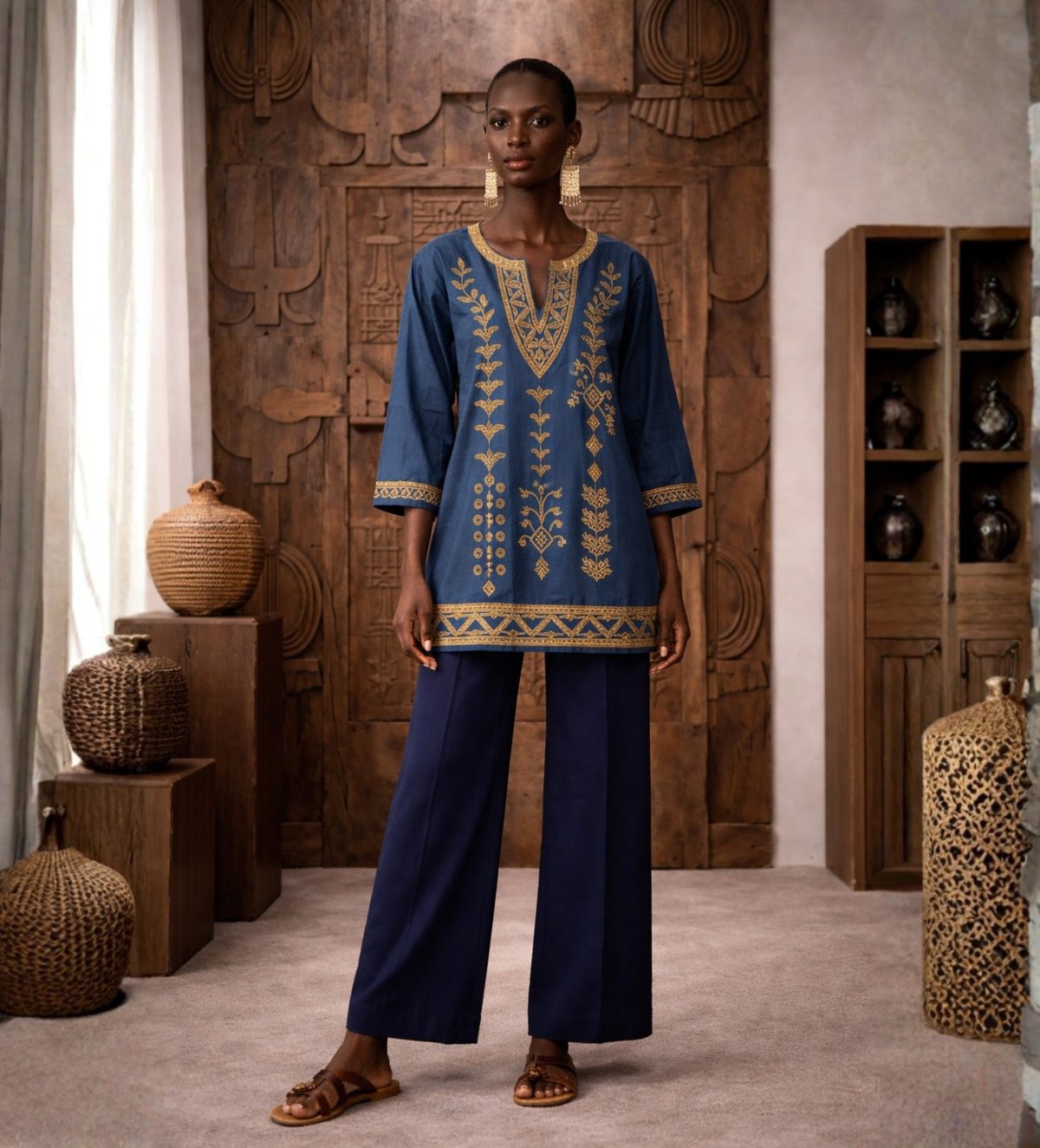 Hassana Hausa Embroidered Tunic