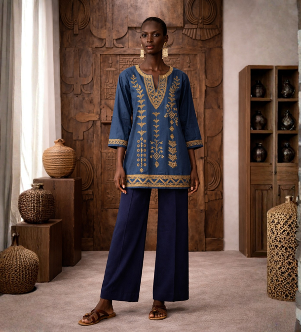 Hassana Hausa Embroidered Tunic