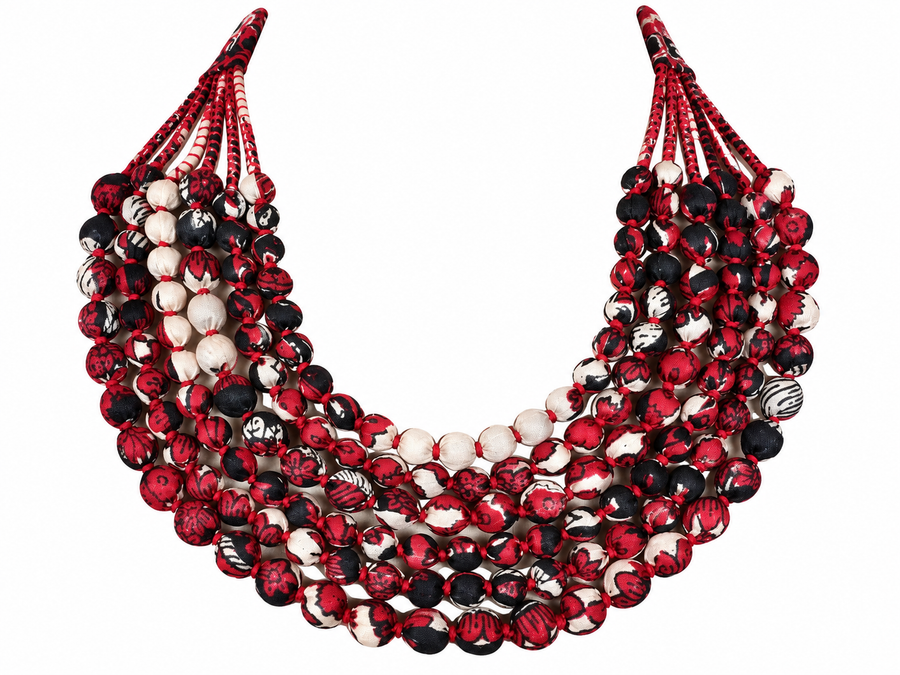 Sari Beaded Necklace: Six Strand