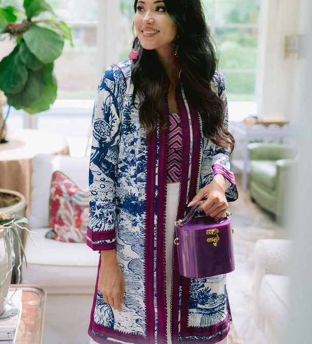 Limited Edition Ibu x Schumacher Moroccan Jacket: Modern Toile