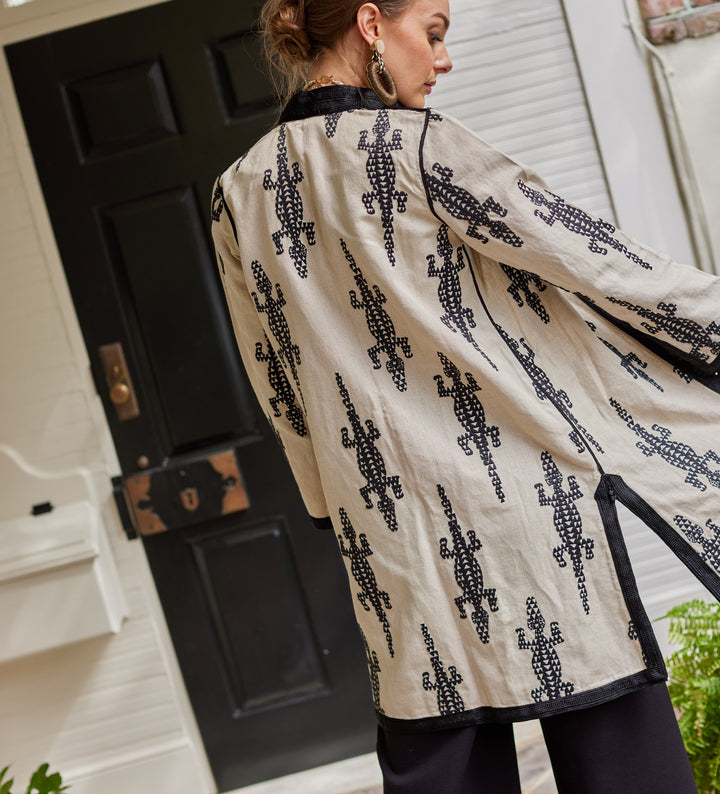 Morpho embroidery jacket (Ivory)