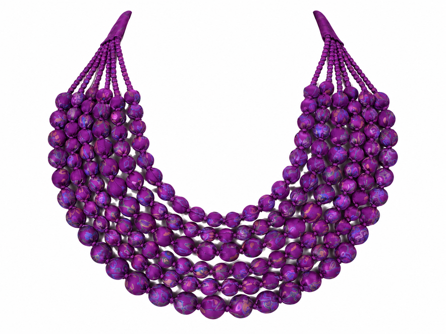 Sari Beaded Necklace: Six Strand
