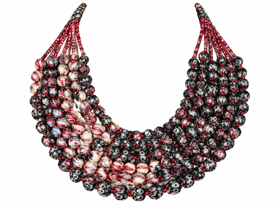 Sari Beaded Necklace: Six Strand