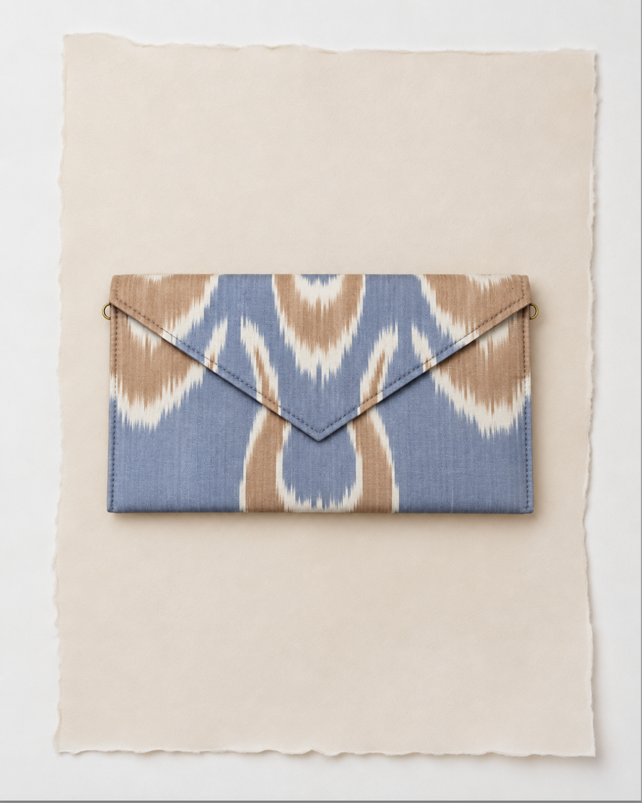Silk Ikat Envelope Clutch- Jumbo