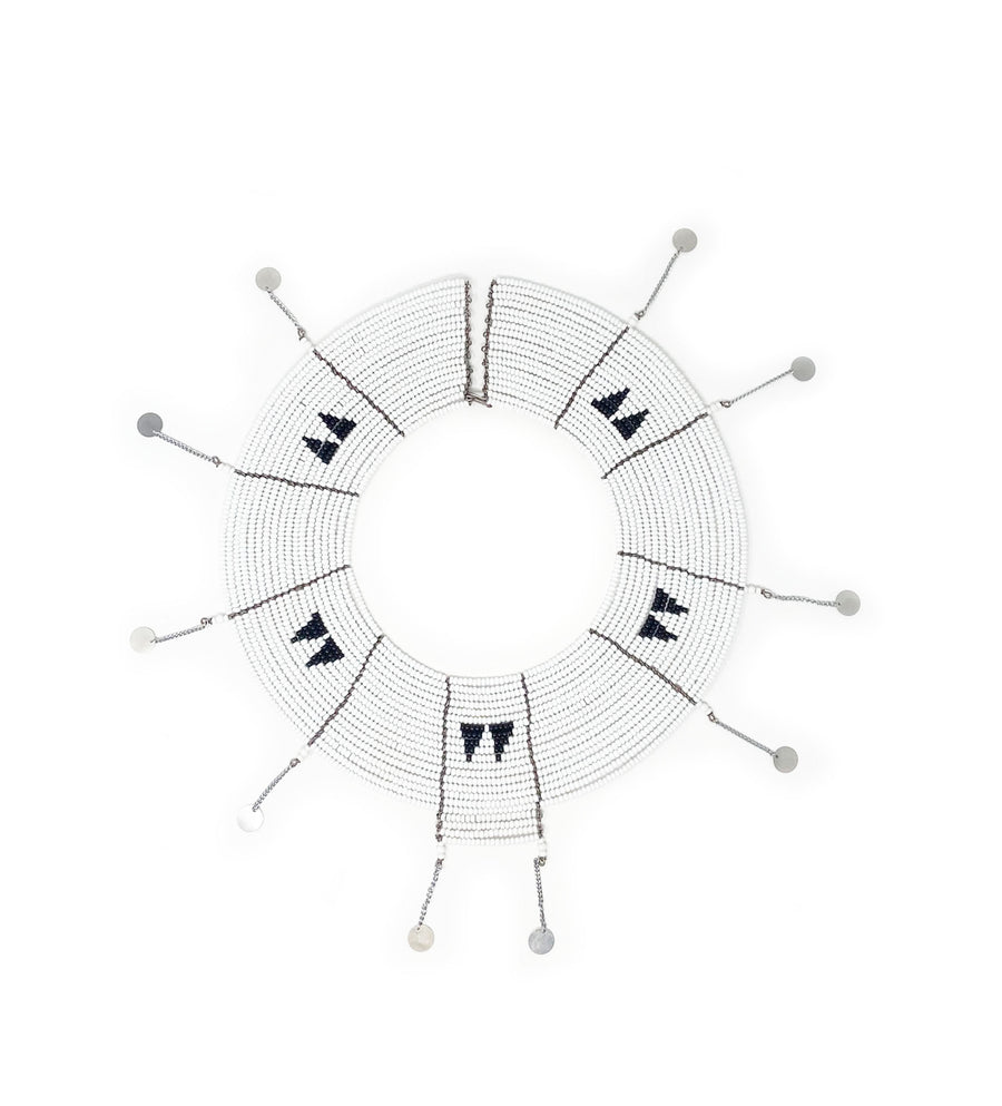 Maasai Double Triangle Disk Necklaces