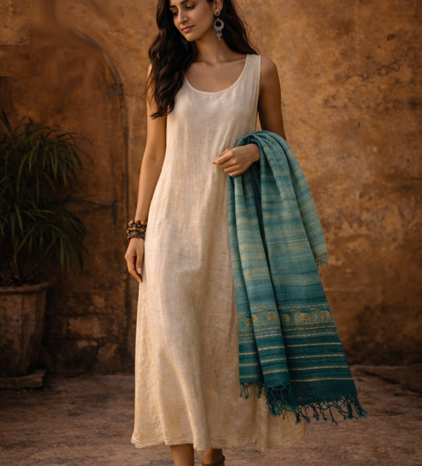 Loom Katha Silk Shimmer Dress