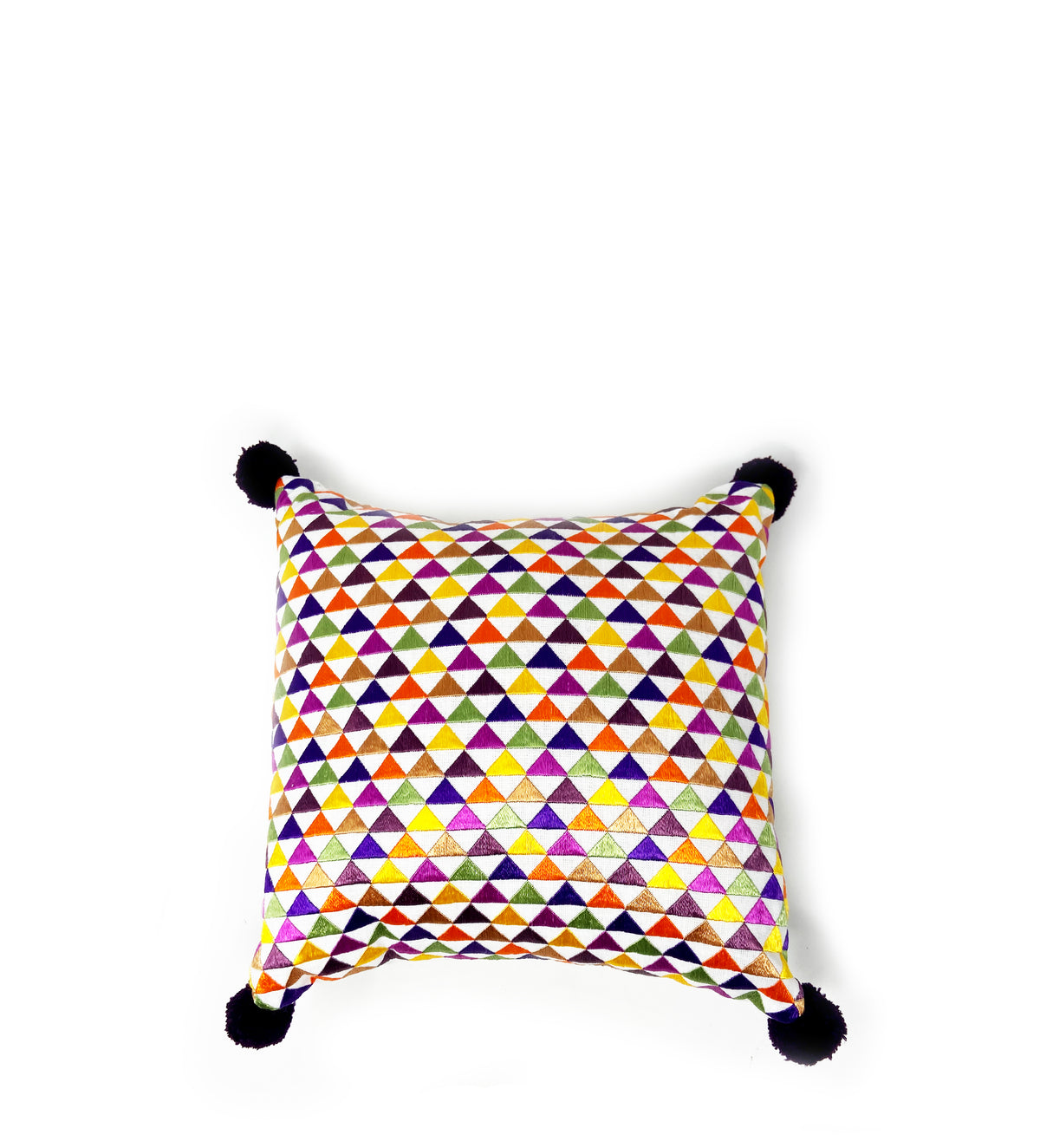Triangle Embroidered Pillow