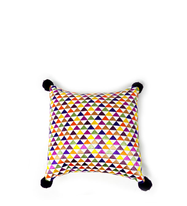 Triangle Embroidered Pillow