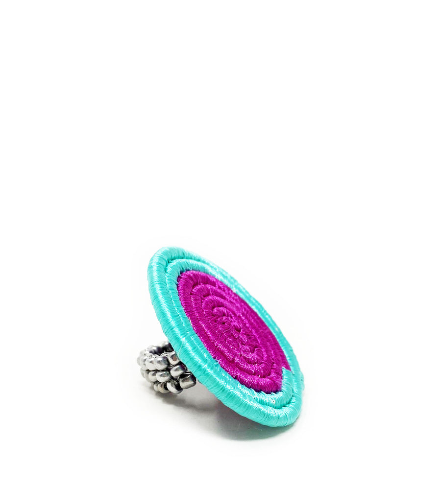 Two Toned Basket Woven Ring