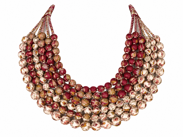 Sari Beaded Necklace: Six Strand