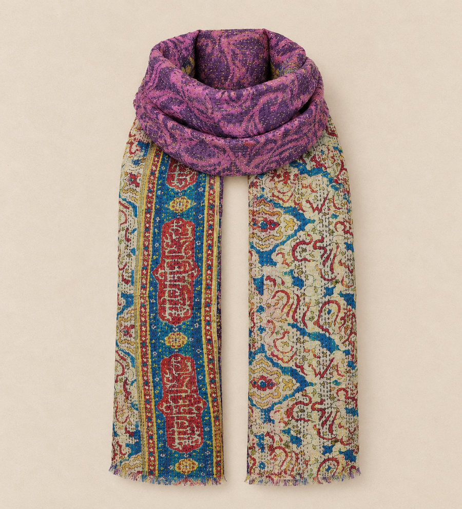 Silk Kantha Scarf