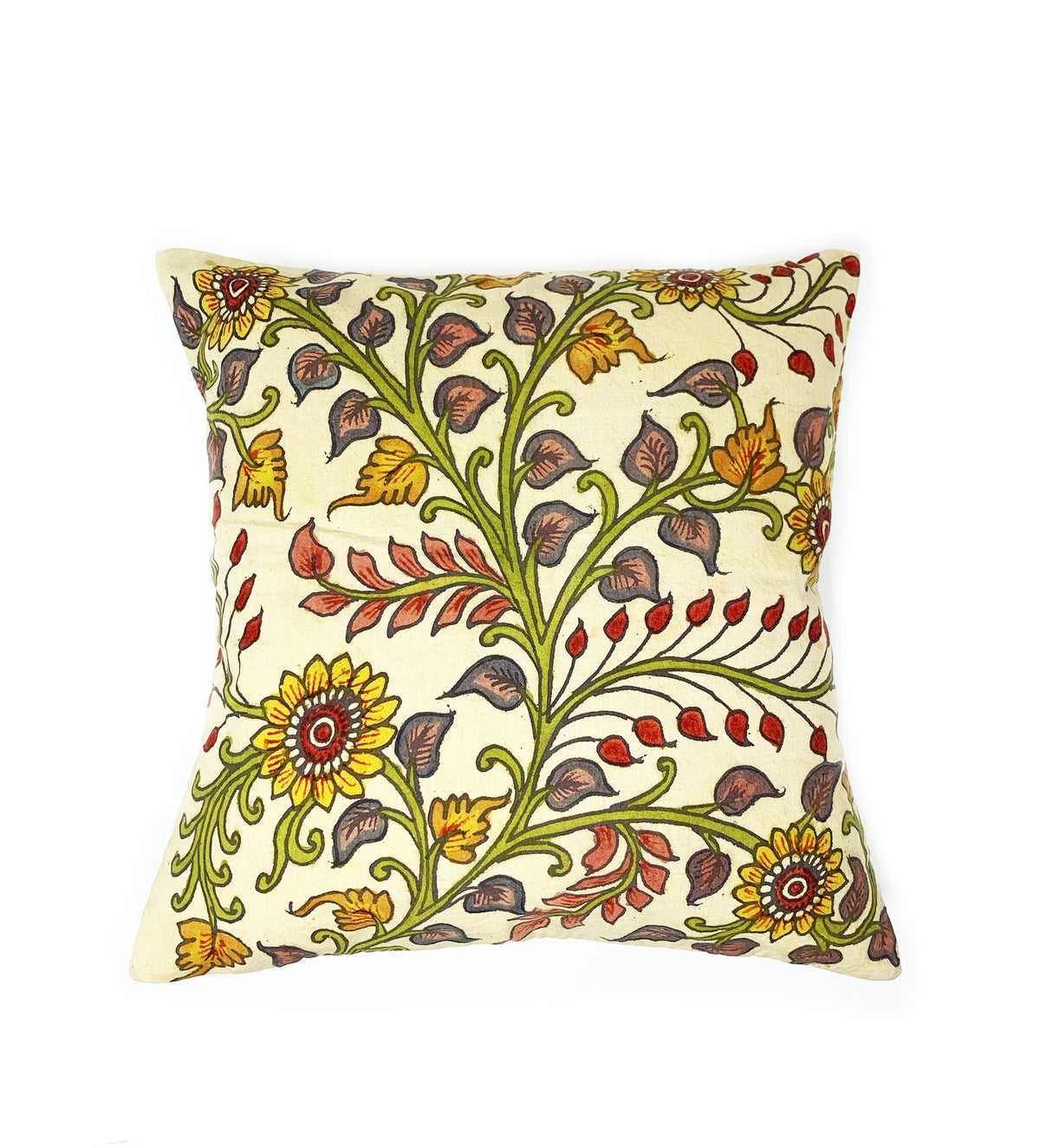Hand-Painted Floral Pillow