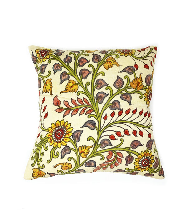 Hand-Painted Floral Pillow