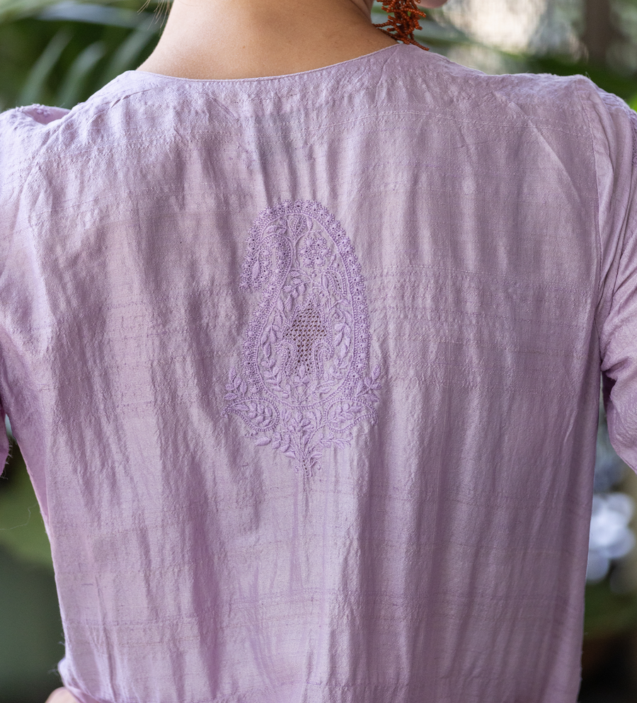 Natural Silk Embroidered Dress