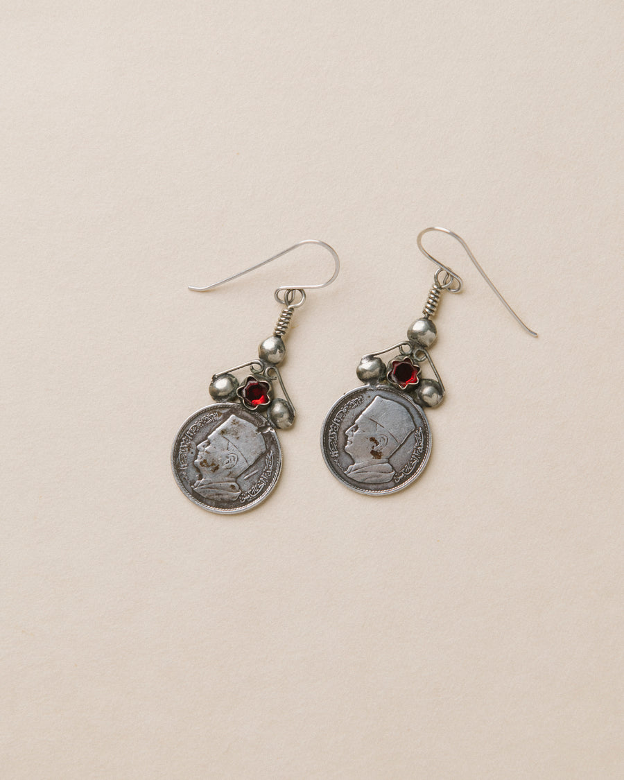 Atlas Coin And Glass Earrings