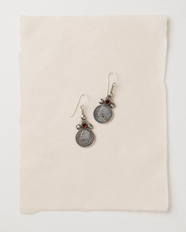 Atlas Coin And Glass Earrings