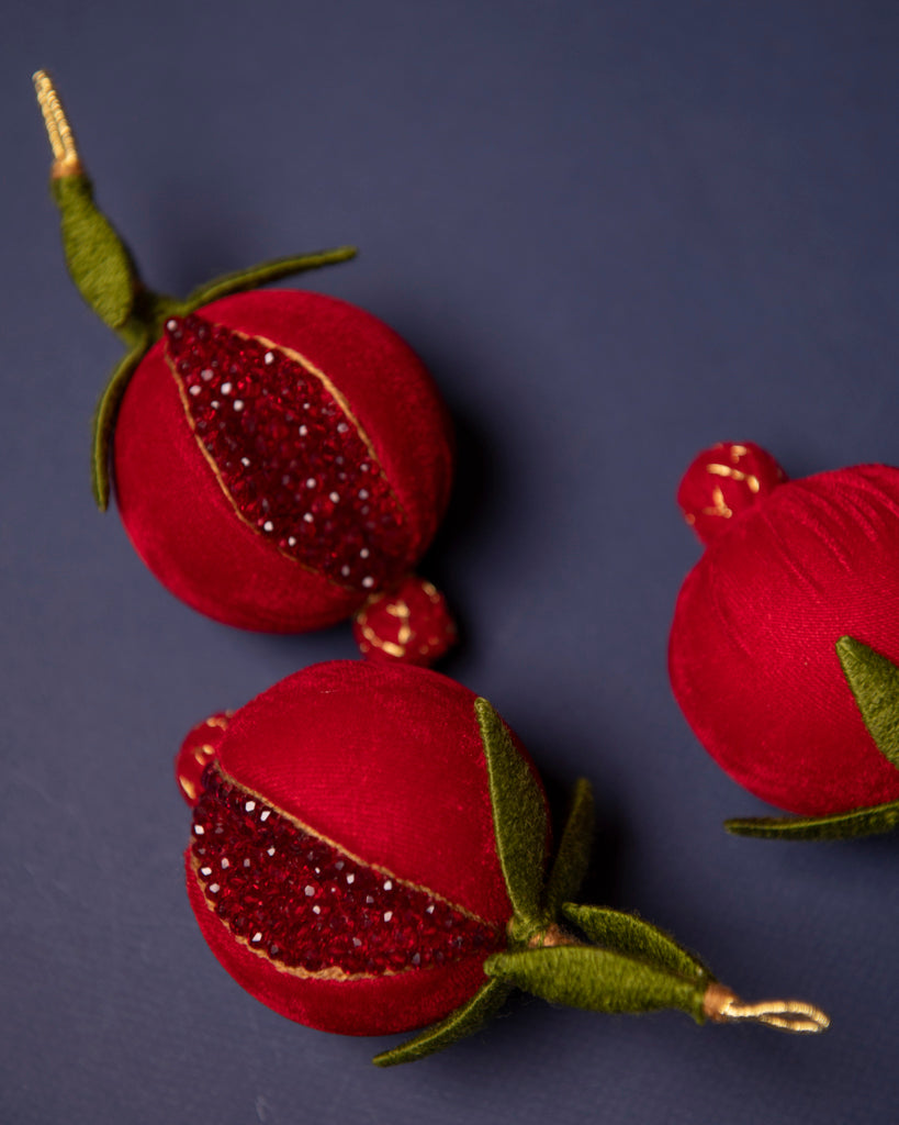 Beaded Pomegranate Ornament