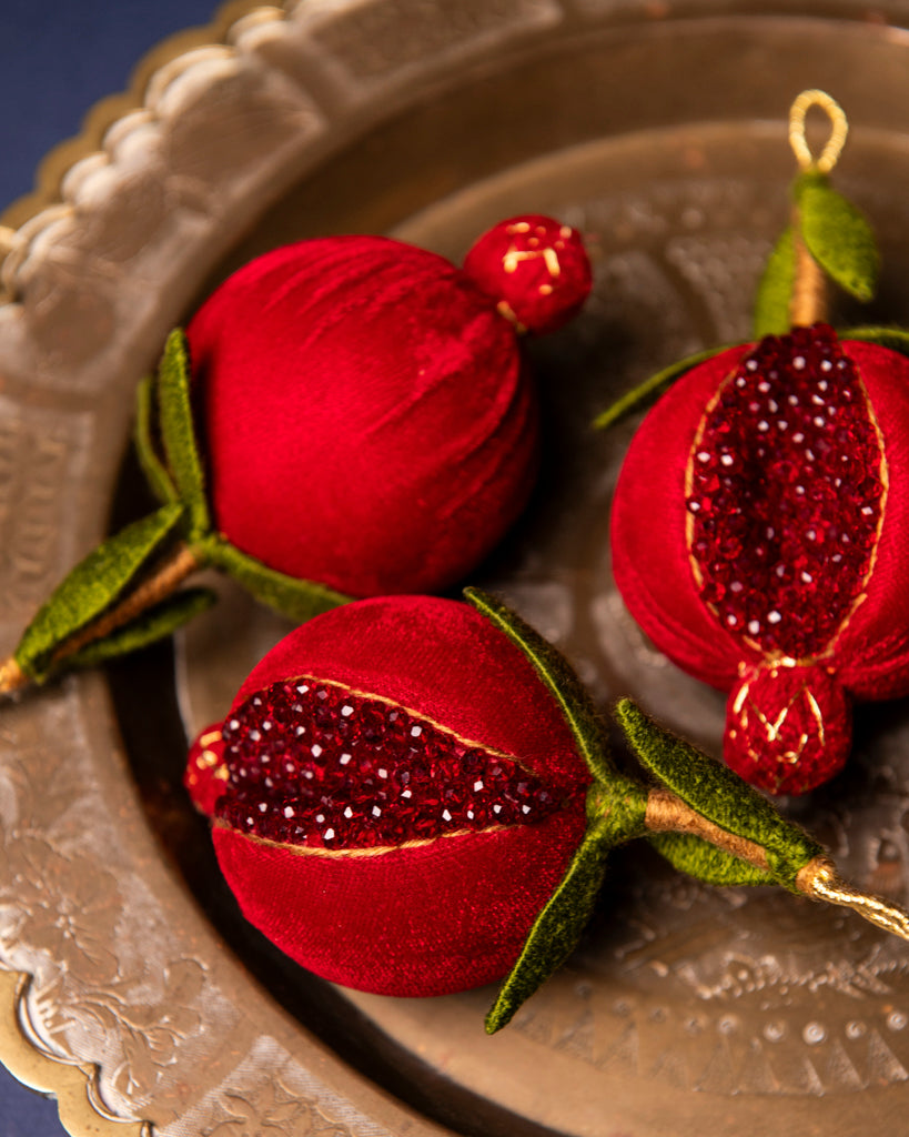 Beaded Pomegranate Ornament