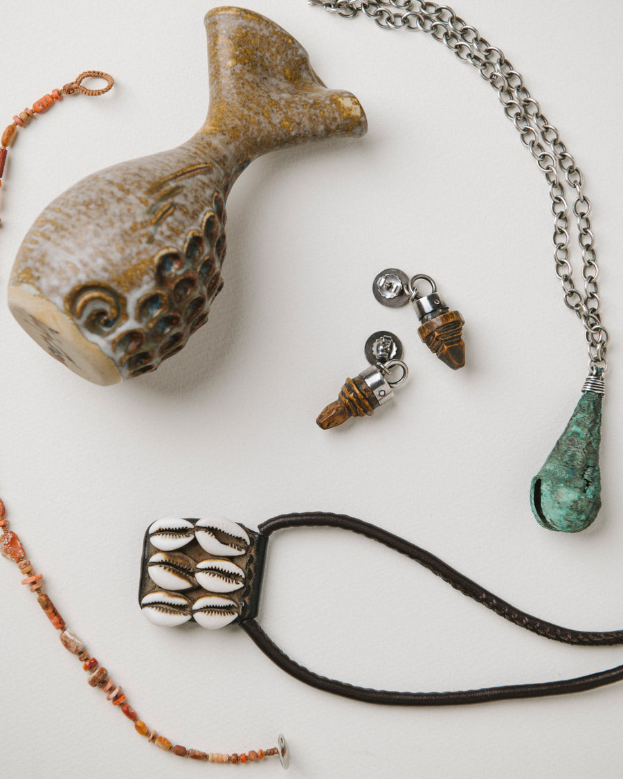 Fortune Shell and Leather Tribal Hamsa