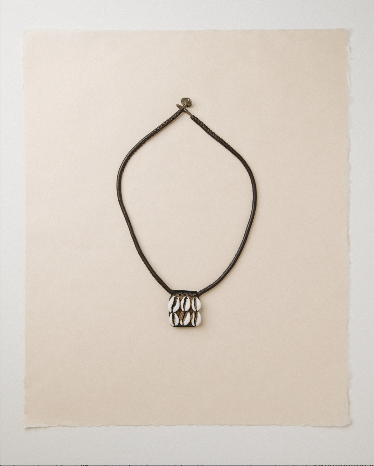 Fortune Shell and Leather Tribal Hamsa
