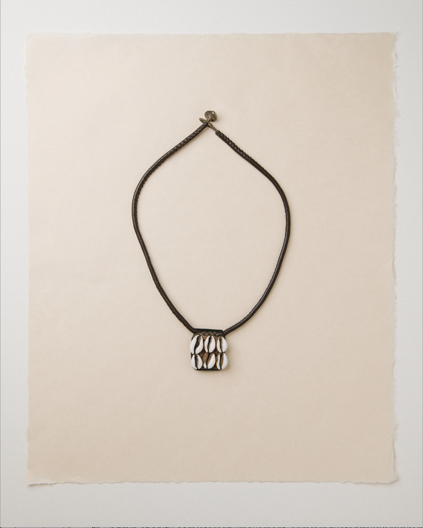 Fortune Shell and Leather Tribal Hamsa