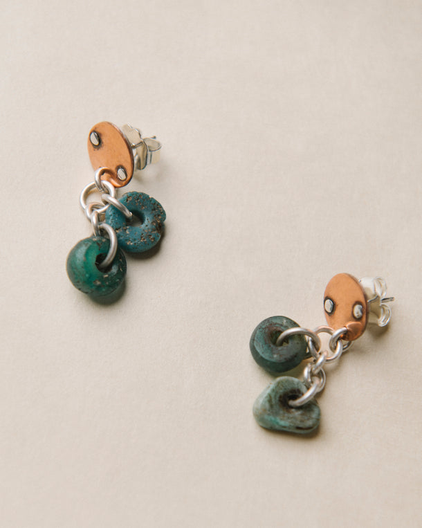 Moroccan Ancient Glass Bead Earrings